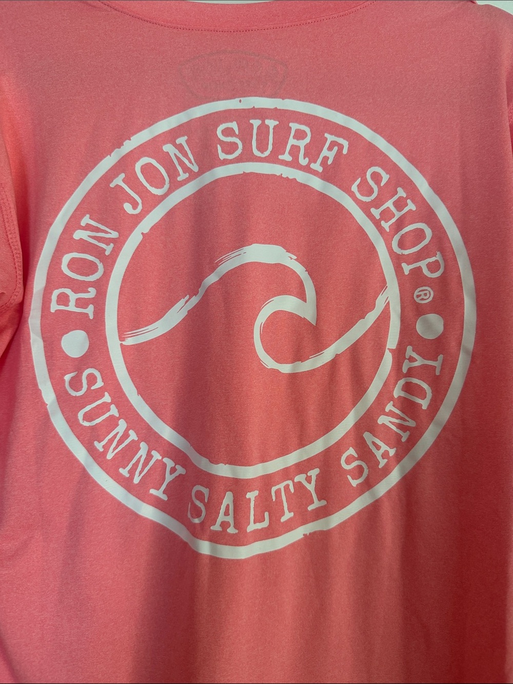 Ron Jon Surf Shop Coral Long Sleeve rash Guard with Wave Logo and UPF 50+ - Picture 4 of 5